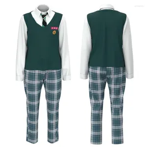 Kleidungssets Zombie Cosplay Uniform für Männer Hemd Färbung Schule Halloween Dress Campus Kostüm