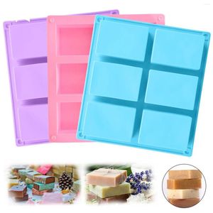 Baking Moulds DIY 6-Cavity Rectangular Muffin Cake Slicone Mold Food Grade Brownie Pudding Jelly Fondant Mould Sqaure Soap Template