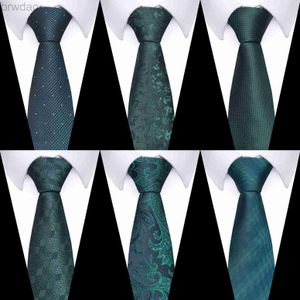 Nackband 100% silke grönt slips bröllop silke slips män hög kvalitet 7,5 cm gravatas kläder tillbehör elfenben man april dårar dag 240407
