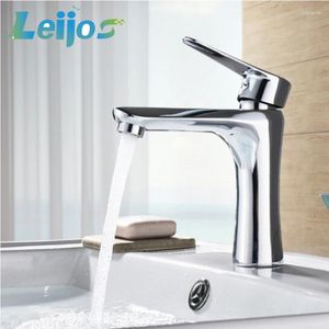 Bathroom Sink Faucets Modern Commercial Brushed Chrome Single Hole Handle Faucet Laundry Vanity Basin Mixer Tap