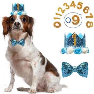 Dog Apparel Lovely Pet Birthday Hat Dogs Party Decoration Set Scarf Pull Flag Collar Exquisite Beautiful Printed Decorative