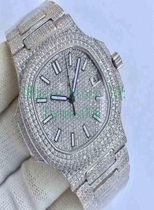 Relógio de diamante de qualidade 5719 MOVIMENTO AUTOMÁTICO RESPOSTA DE VISTO ÁGUAs 40mm 316 MOVIMENTO DE VELIDADE INONIGIDO SET Diamond Iced Out Watch4985026