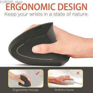 Mice Vertical wireless USB mouse conforms to ergonomics rechargeable portable PC game console laptop Mause game accessory mouse Y240407C840