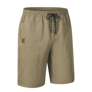Mäns shorts Sommarmens Solid Shorts Lätt andningsbar snabbtorkning Sportbyxor 5 fickor Högkvalitativ elastisk midja strandshorts J240407