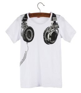 Headphone Short Sleeve Tops Blouses t shirt Tees Clothes T shirt Boy Kids summer children clothing1141894