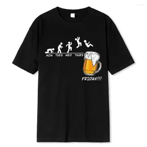 Men's T Shirts Friday Beer Print Brand T-shirts Funny Graphic Hip Hop Summer Men Tshirts Streetwear Cotton Harajuku T-shirt Kort ärm