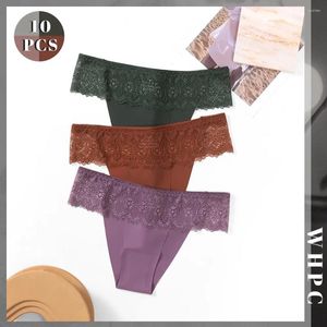 Mutandine da donna 10 pezzi di mutande in pizzo set di biancheria intima sexy comoda kit femminile con 10 pezzi morbidi brevi per la pelle molte unità