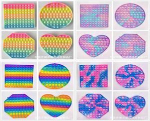 20 cm Square Circle Heart Octagon Zappel Spielzeug Popet Blase Popper Riese große Macaron Regenbogenblasen Popper Board Anti Angst Kid3747951