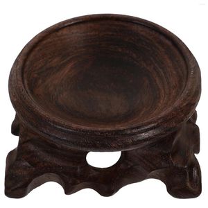 Decorative Figurines Crystal Ball Display Stand Wooden Base Sphere Globe Stone Holder Tray Decoration