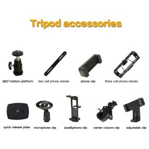 Monopods Zomei Live TripoD Selfie Stands Accessories Phone Holder Clips Platform för smart telefon/iPad/DSLR -kamera/live sändningsstativ