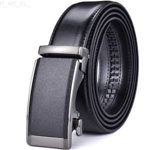 Belts Mens genuine leather ratchet dress strap with automatic sliding buckle plus sizeC240407