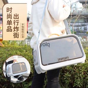 Cat Carriers Crates Houses Paipai One Shoulder Anti Stress Bag Breathable Portable Pet Large Space Outgoing Cage H240407