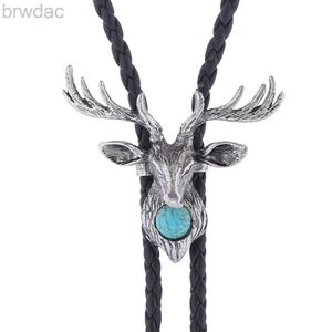 Bolo Ties Nordic Elk Turquoise Retro Men and Women Fashion Bolo Tie 240407