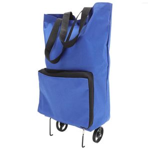 Depolama Çantaları Katlanır Tolley Tug Çanta Çıkabilir Alışveriş Dış Meyve Sepeti Tekerlekler ile Katlanabilir Bakkal Vagon için Büyük