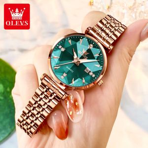 2024 New Oulishi Brand Fashion Diamond Mirror Quartz Live Broadcast Instagram Women's Watch