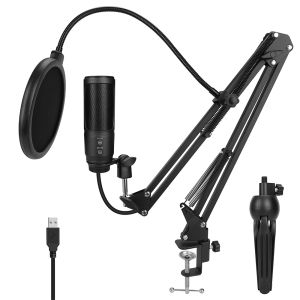 Microphones Microphone Usb For Pc Condenser Computer Microphone Kit Mute And Echo for Studio Podcast Mac Streaming Music Recording