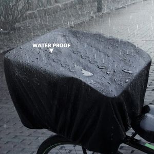 Bicycle Basket Cover Rain Bike Luggage Net 30x30CM Waterproof With Elastic Trips 240329