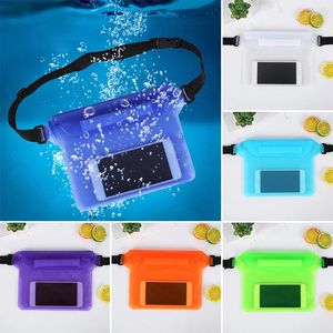 Depolama torbaları Su geçirmez bel çantası ayarlanabilir PVC cep telefonu kamera sualtı yüzme plajı seyahat su geçirmez