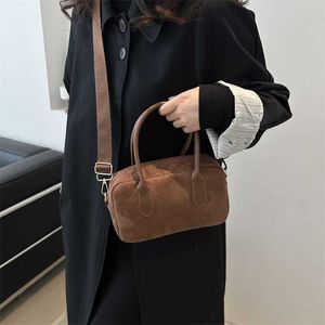 Evening Boston Bags Cross Body Bag Autumn Winter Frosted Korean Niche Women's Bowling Handbag