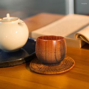 Cups Saucers Wooden Big Belly Wood Cup Natural Spruce Durable Jujube Tea Drinkware Tool