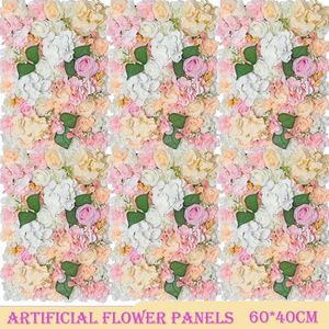 Декоративные цветы искусственная цветочная стена коврик 60x40см поддельная панель для гостиной вечеринка свадебная фона декора на день рождения