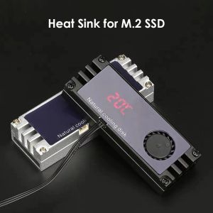 Pads M.2 SSDHeatsink Cooler with Turbo Cooling Fan Digital Temperature Display for 2280 22110 NVMe NGFF M2 Solid State Drive