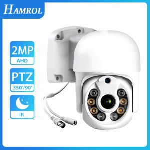 Cameras HAMROL HD 1080P AHD Camera 3.6MM Lens IR Nightvision Mini PTZ Dome Camera IP66 Waterproof Outdoor CCTV Surveillance Camera