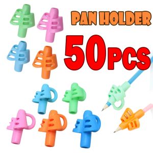 Apertos 50pcs portador de caneta escrevendo lápis para crianças para aprender praticar caneta de sílica caneta assistida por corretor de postura Corrector