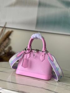 Top New Women's Bag Water Wave Pattern Cowhide Pink Handbag Shoulder Bag m22620 m44302