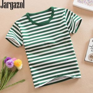 パネルJargazol Tシャツ男の子シャツキッズ服コットンサマートップカラーストライプガールズトップスベテメントエンファントフィルボーイズカミゼタス