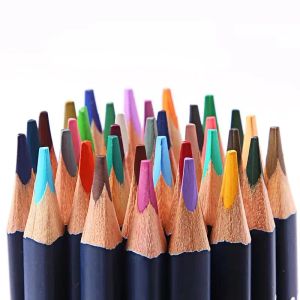 Painting Pens 72 Colors Watercolor Triangle Water Soluble Colored Pencils Iron Box With Brush Draw Children School Art Supplies