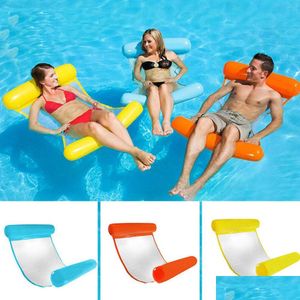 Inflatable Floats Tubes Floating Water Hammock Float Lounger Toys Bed Chair Swimming Pool Foldable 230617 Drop Delivery Sports Outdoor Ot05V