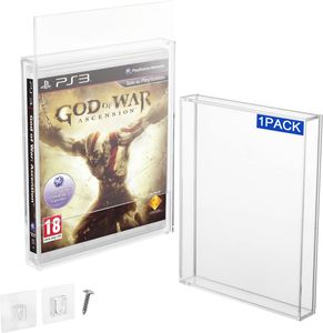 Clear Acrylic Video Game Box Protector Case för PS3, PS4, PS5 och Xbox One -spelfodral, 3 mm tjock dammtät vägglagringshållare Game Protective Display (Pack of 1)