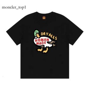 2024 HUMAN MADE Fashion T Shirt Love Cartoon Flying Duck Dog Pig Slub Cotton Short Sleeved Men Women High Quality Leisure T-shirts Top Level Luxurious Brand 8546