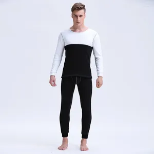 Herren Wärme Unterwäsche Sets Winter Herren warmer Samt Set Cotton Long Johns Unterhemd Tops Tees T -Shirt Hosen Dicke Mann männlich