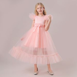 Beauty Sky Blue Pink Champagne White Jewel Girl's Birthday/Party Dresses Girl's Pageant Dresses Flower Girl Dresses Girls Everyday Skirts Kids' Wear SZ 2-10 D407264