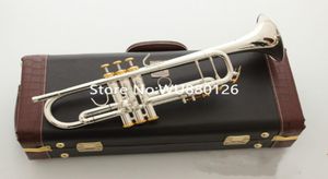 Sprzedaj LT180S37 Trąbka B Flat Silver Pleated Professional Trumpet Musical Instruments z sprawą 3471369