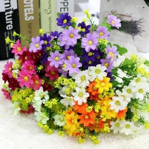 Decorative Flowers Artificial Flower Jumping Orchid Chrysanthemum Bouquet Fake Wedding Ceremony Decor Home Garden Beauti Simulated