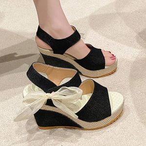 Dress Shoes Size 11 Sandals Women X Wide Width Ladies Casual Fish Mouth High Heel Lacing Bowknot Thick Bottom Sneaker For