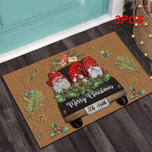 Carpets 3PCS Christmas Welcome Doormat Front Porch Rugs Mat Door Indoor Outdoor Doormats Entrance