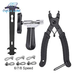 Werkzeugfahrradketten -Reparaturwerkzeugkit mit MTB Meter Link Pliher Pliher Multitool Cycling Bike Chain Squeez SAIL SET -Fahrradwerkzeuge