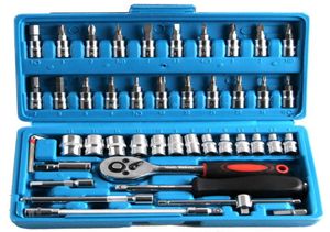 Chrome vandium 46pcs Socket Bit Tool set Release Ratchet Handle Metric Socket Wrench Set for car repair43660084579983