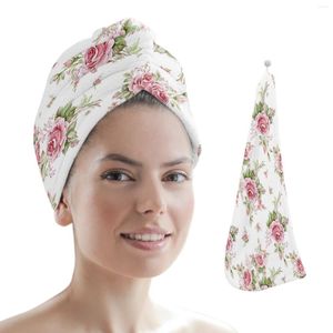 Handtuchrosa Rose Romantische Mikrofaser trockenes Haar Schnell Trocknungskappe absorbierende Duschkopfpackung Badewerkzeuge