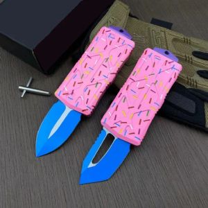 Mini Pink Donut Exocet Нож Jedi Knight Hunter Double Action Blade Blade T6-6061 Алюминиевая ручка тактического кармана.