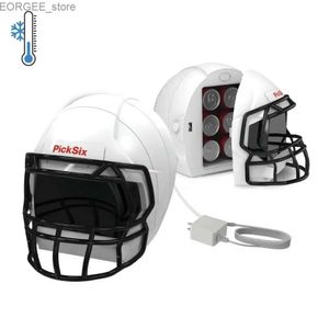 Frysspel Cooler New Standard Door Portable Football Helmet Mini Kylskåp 13,75 tum Y240407