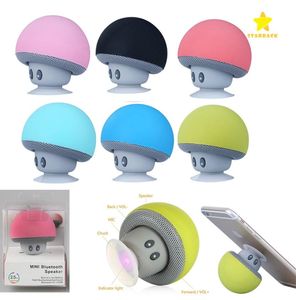 Bella mini funghi Mushroom Subwoofer Bluetooth Wireless Speaker Wireless Silicone Sucker Tablet CABLET CABLET CONTRO CON PACCHETTO SCHETTA9794093