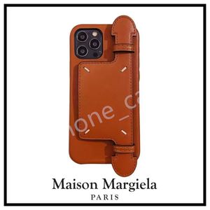 MM6Margiela Casetify Lüks Apple Designer Telefon Kılıfı Tasarımcı İPhone Case 15 Pro Max 14 13 12 11 Mektup Baskı Sling Sırt Kapağı Çanak Kart Tutucu Cep Kahverengi