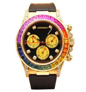 Wristwatch Designer Automatic Mechanical Watches 18K gold diamond rainbow ring mens womens wristwatches come with box8011754