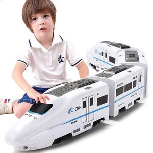 1 8 Harmony Railcar Simulation High-speed Railway Train Toys for Boys Electric Sound Light Train EMU Model Puzzle Child Car Toy 240402