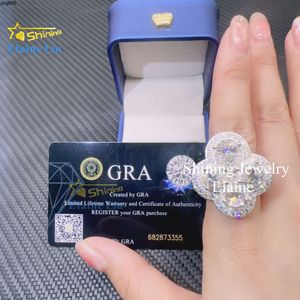 Пропуск Diamond Tester Sterling Silver VVS Moissanite Ring 18k Gold Fine Jewelry Ringry